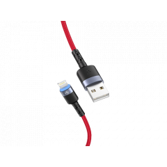 Cable USB - Lightning, cu LED, 3A, 1.2m, Tellur Red  TLL155354