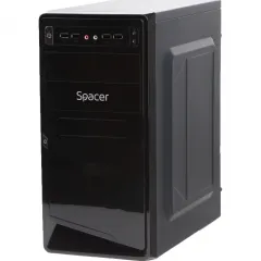 Case SPACER, Mini Tower, mATX, „MOON”, 450 (230W for 450W Desktop PC), USB 2.0 x 4, Jack 3.5mm x 2, „SPC-MOON”