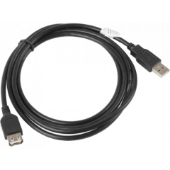 Cable Extension USB2.0 - 1.8m - LANBERG  A Male - A Female,  CA-USBE-10CC-0018-BK