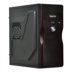 Case SPACER, Middle Tower, ATX, „MERCURY”, 450 (230W for 450W Desktop PC), USB 2.0 x 2, Jack 3.5mm x 2, „SPC-MERCURY”