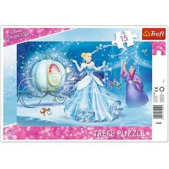 31229 Trefl Puzzles-"15Frame"-Magical night / Disney Princess