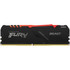 16GB DDR4-3600  Kingston FURY® Beast DDR4 RGB, PC28800, CL18, 1.35V, Auto-overclocking, Asymmetric BLACK low-profile heat spreader, Dynamic RGB effects featuring Kingston FURY Infrared Sync technology, Intel XMP Ready  (Extreme Memory Profiles)