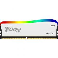 16GB DDR4-3200  Kingston FURY® Beast DDR4 RGB Special Edition, PC25600, CL16, 1.35V, Auto-overclocking, Asymmetric WHITE heat spreader, Dynamic RGB effects featuring Kingston FURY Infrared Sync technology, Intel XMP Ready (Extreme Memory Profiles)