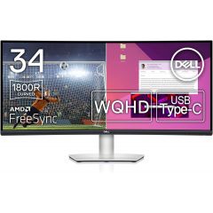 34.0" Монитор DELL S3423DWC / Curved  / 21:9 / 4K / 100Hz / Black/Silver