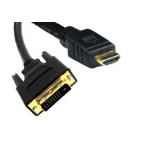 Cable HDMI-DVI - 1.5m - Brackton "Basic" DHD-SKB-0150.B, 1.5m, DVI-D cable 24+1 to HDMI 19 pin, m/m, double-shielded 1080i, pastic plug,  golden contacts