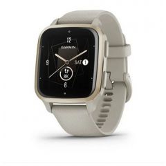 Умные часы Garmin Venu Sq 2 Music Edition, Cream Gold Bezel with French Gray Case and Silicone Band