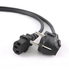 Power cord PC-186-VDE-3M, 3m, Schuko input and right angled C13 output, with VDE approval, Black