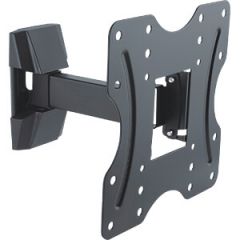 TV-Wall Mount for 23-42" - PureMounts "PM- FM10-200", Tilted, up to 30kg, Tilt: +3/ -14°, 56mm - 205mm wall distance, max.VESA 200x200, Steel black