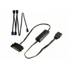 XILENCE LQZ.ARGB_Set Cable (XZ172), Cooling Control Set for  ARGB components: 5V D/P 3PIN connections, 1x Mini Cable Controller, 1x 1 to 4 ARGB Splitter