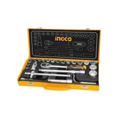 Набор торцевых головок 1/2" 24шт с трещоткой INGCO HKTS0243 INDUSTRIAL