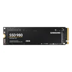 M.2 NVMe SSD 250GB  Samsung 980 , PCIe3.0 x4 / NVMe1.3, M2 Type 2280, Read: 3500 MB/s, Write: 2300 MB/s, Read /Write: 250,000/550,000 IOPS, Controller