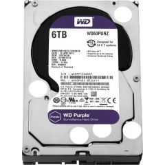 3.5" HDD 6.0TB Western Digital  Purple, 5640rpm, 128MB, SATAIII (for video)  WD62PURZ