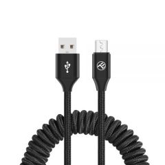 Cable USB - Micro USB, 1.8m EXTENDABLE, 2A Tellur Black  TLL155394