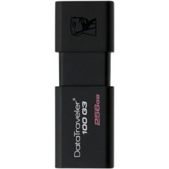 256GB  USB3.1  Kingston DataTraveler 100 G3 Black  (Read 130 MByte/s, Write 12 MByte/s)  DT100G3/256GB