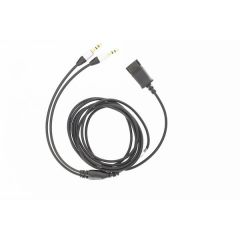 Tellur QD to 2 x Jack 3.5mm adapter cable, 2.2m, black, TLL416003 (compatible with Plantronics headsets)