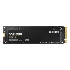 M.2 NVMe SSD 500GB  Samsung 980 , PCIe3.0 x4 / NVMe1.3, M2 Type 2280, Read: 3500 MB/s, Write: 2300 MB/s, Read /Write: 250,000/550,000 IOPS, Controller