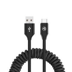 Cable USB - Type-C, 3A, 1.8m EXTENDABLE, Tellur Black  TLL155395