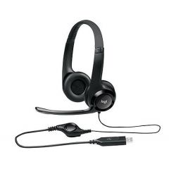 Наушники с микрофоном Logitech H390 Black USB Headset, Headset: 20Hz-20kHz, Microphone: 100Hz-10kHz, 2.4m cable, 981-000406 (casti cu microfon/наушники с микрофоном)