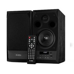 Active Speakers SVEN MC-10, black, Remote, RMS 50W, 2x25W, 45-27000Hz, Bluetooth, FM Tuner, USB port, SD slot, дерево/lemn (boxe sistem acustic/колонки акустическая сиситема), www