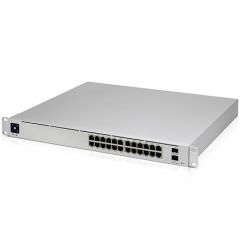 Коммутатор Ubiquiti UnFi Switch 24 (USW-24-POE), 24-Port 802.3at PoE Gigabit Switch with SFP, 2-ports SFP, 16 ports POE+ IEEE 802.3at/af, PoE Output 95W, 1.3" Touchscreen display, Non-Blocking Throughput: 26 Gbps, Switching:52 Gbps, Rackmountable