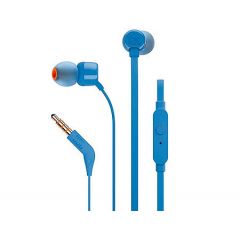 JBL T110 Blue In-Ear Headphones, 20Hz–20kHz, Microphone, Remote, Cable, JBLT110BLU (casti cu microfon cu fir JBL / проводные наушники с микрофоном JBL)