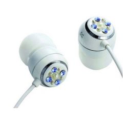 E11005 ELECOM ORB "Gem Drops" Jewel Type Stereo Headphones - (White, Aquamarine blue), 20 Hz to 20 kHz, 32 Ohm, 115 dB/1 mW (mini casti/мини наушники)