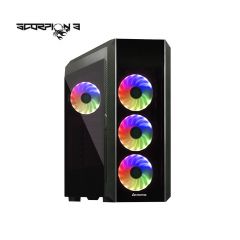 Case ATX Miditower Chieftec Gaming Scorpion III GL-03B-OP Black no PSU, 2x USB 3.1, 1x USB 2.0, Audio-out, 4x 120mm A-RGB Rainbow LED fan, 2 tempered glass, RGB Control HUB, (carcasa/корпус)