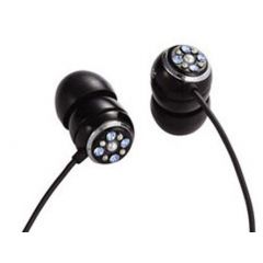 E11007 ELECOM ORB "Gem Drops" Jewel Type Stereo Headphones - (Black, Aquamarine blue), 20 Hz to 20 kHz, 32 Ohm, 115 dB/1 mW (mini casti/мини наушники)