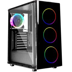 Case Middletower XILENCE XG115, ATX Black no PSU, Side & Front panel Tempered glass, 1xUSB3.0/2xUSB2.0/AudioHD x 1/Mic x 1, 3x120mm ADD-RGB fan, Custom Space for Logo (carcasa/корпус)