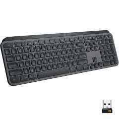 Клавиатура Logitech Wireless MX Keys Advanced Graphite Illuminated Keyboard, Logitech Unifying 2.4GHz wireless technology, Bluetooth, Rechargeable with USB type C, Graphite 920-009417