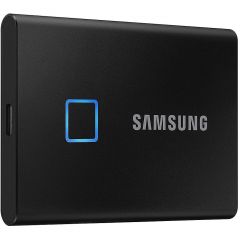 500GB Samsung Portable SSD T7 TOUCH MU-PC500K/WW External SSD, Black, Fingerprint, Read 1050 MB/s, Write 1000 MB/s, USB 3.2/Type-C