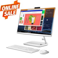 Компьютер моноблок 23.8 Lenovo IdeaCentre AIO 3 24ITL6 White, Intel Core i5-1135G7 2.4-4.2GHz/8GB DDR4/SSD 512GB/Intel UHD Graphics/Webcam HD/Speakers 2x2W/WiFi 802.11AX+BT 5.0/Gigabit LAN/23.8 FullHD IPS