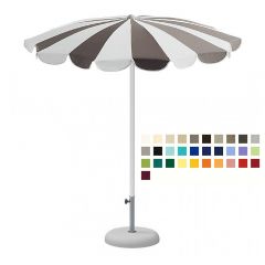 Зонт CREMA PEGASO PE22f (Италия), диаметр 220 cм с полями (с воланом) + Ветрозащитный купол + Чехол из PVC + опора (80 см) для установки в утяжеляющую базу + База для зонта B23 (35kg) (Зонт для сада террасы бассейна)