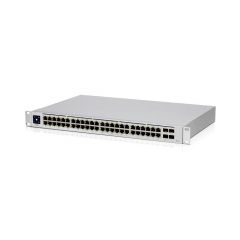 Коммутатор Ubiquiti UnFi Switch 48 (USW-48-POE), 48-Port 802.3at PoE Gigabit Switch with SFP, 4-ports SFP 1G, 32 ports POE+ IEEE 802.3at/af, PoE Output 195W, 1.3" Touchscreen display, Non-Blocking Throughput: 52 Gbps, Switching Capacity: 104 Gbps, Rackmou