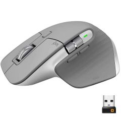 Мышь беспроводная Logitech MX Master 3 Grey Wireless Mouse, 2.4GHz Wireless+Bluetooth, Darkfield high precision, USB Unifying Receiver, Rechargeable Li-Po