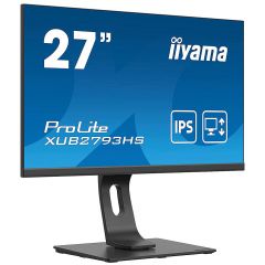 Монитор 27 Iiyama ProLite XUB2793HS-B4 IPS LED Borderless 75Hz Monitor WIDE 16:9, 0.311, 4ms, HAS + Pivot, Speakers 2x2W, Advanced Contrast 80M:1, Static Contrast 1000:1, H:30-85kHz, 1920x1080 Full HD, HDMI/Display Port/VGA, TCO03