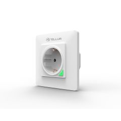 Priza WiFi perete, Schuko, 3000W, 16A, Tellur White  TLL331321, compatibil Amazon Alexa, Google Assistance