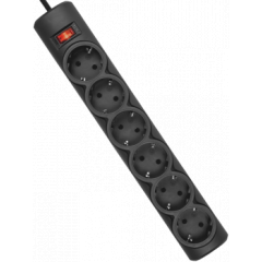 Prelungitor cu protectie Defender DFS155 black 5m, 6 sockets