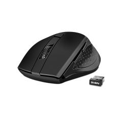 Мышь SVEN RX-425W Wireless Black, Optical Mouse, 2.4GHz, Nano Receiver, 800/1200/1600 dpi, DPI resolution switch, Two additional navigation buttons
