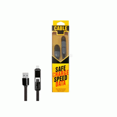 CW050 black Кабель для зарядки телефона 2+1