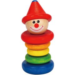 Hape E0010A  Деревянная игрушка-пирамидка клоун «Funny Clown» дисплей 6 шт