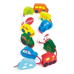 Hape E0905B Деревянный набор: Шнуровка Hape Транспорт