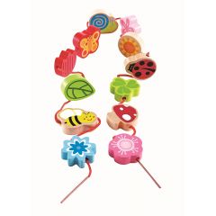 Hape E0915B Деревянный набор: Шнуровка насекомые