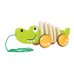 Hape E0348A Деревянная игрушка каталка "Крокодил" WALK-A-LONG CROCODILE/FSC