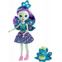 Mattel Enchantimals FXM74  Кукла с питомцем Пэттер Павлина new,15 см