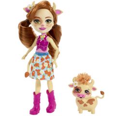 Mattel Enchantimals FXM77 Кукла с питомцем Коровка Кейли new, 15 см