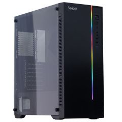 Case SPACER - gaming, Middle Tower, ATX, "STRIKE", fara sursa, sticlasecurizata, USB 2.0 x 2, USB 3.0 x 1, PSU shroud, black "SPCS-GC-STRIKE"