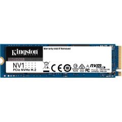 M.2 NVMe SSD 500GB Kingston NV1, Interface: PCIe3.0 x4 / NVMe1.3, M2 Type 2280 form factor, Reads 2100 MB/s, Writes 1700 MB/s, SM2263XT controller, 12