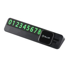 Suport numar telefon Tellur Basic pentru parcare temporara,plastic,negru