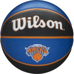 Minge baschet WILSON NBA Team Tribute NY Knicks, cauciuc, marimea 7, Albastru/Negru/Portocaliu